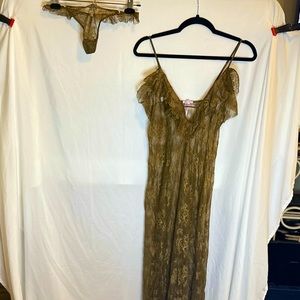 Savage x Fenty Military Olive Green Chantilly Cascade Slip